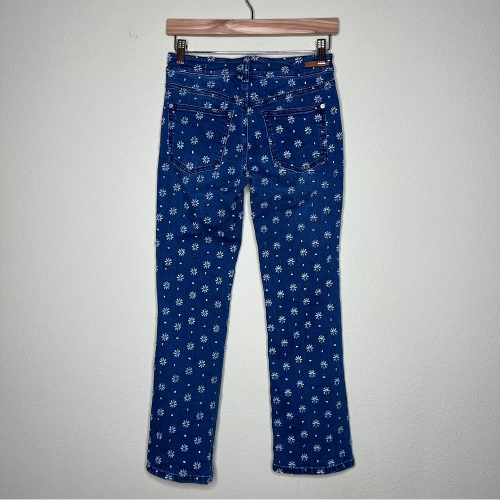 ANTHROPOLOGIE / PILCRO Daisy Embroidered Denim Crop Jeans - Sz 25 - Picture 8 of 14